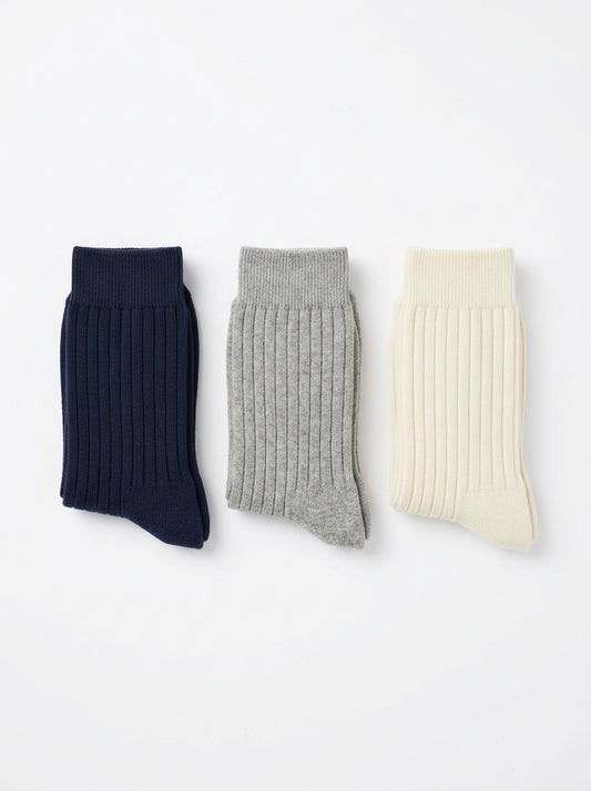 Organic Cotton Ribbed Socks (3-Pack)
